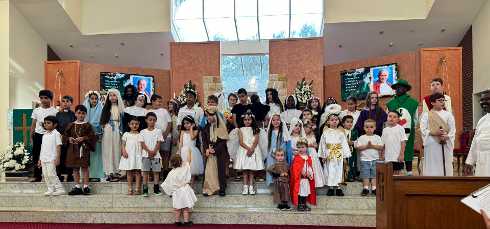 The cutest saints you e’er did see! Families and children buck the Halloween trend