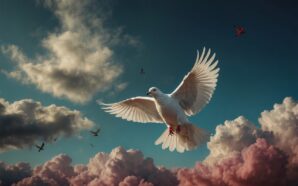 Dove in the air among the clouds. Image: Pixabay.