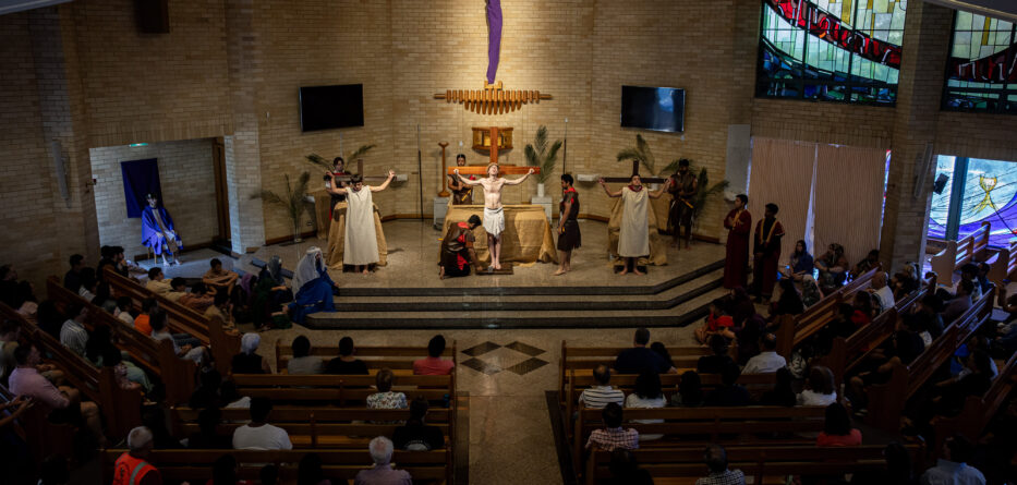 St Bernadette's Parish Castle Hill on Good Friday. Image: Alphonsus Fok/Diocese of Parramatta.