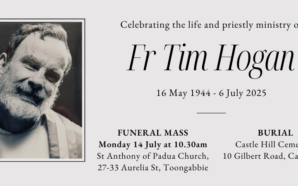 Funeral details of Fr Tim Hogan. Photo: supplied.