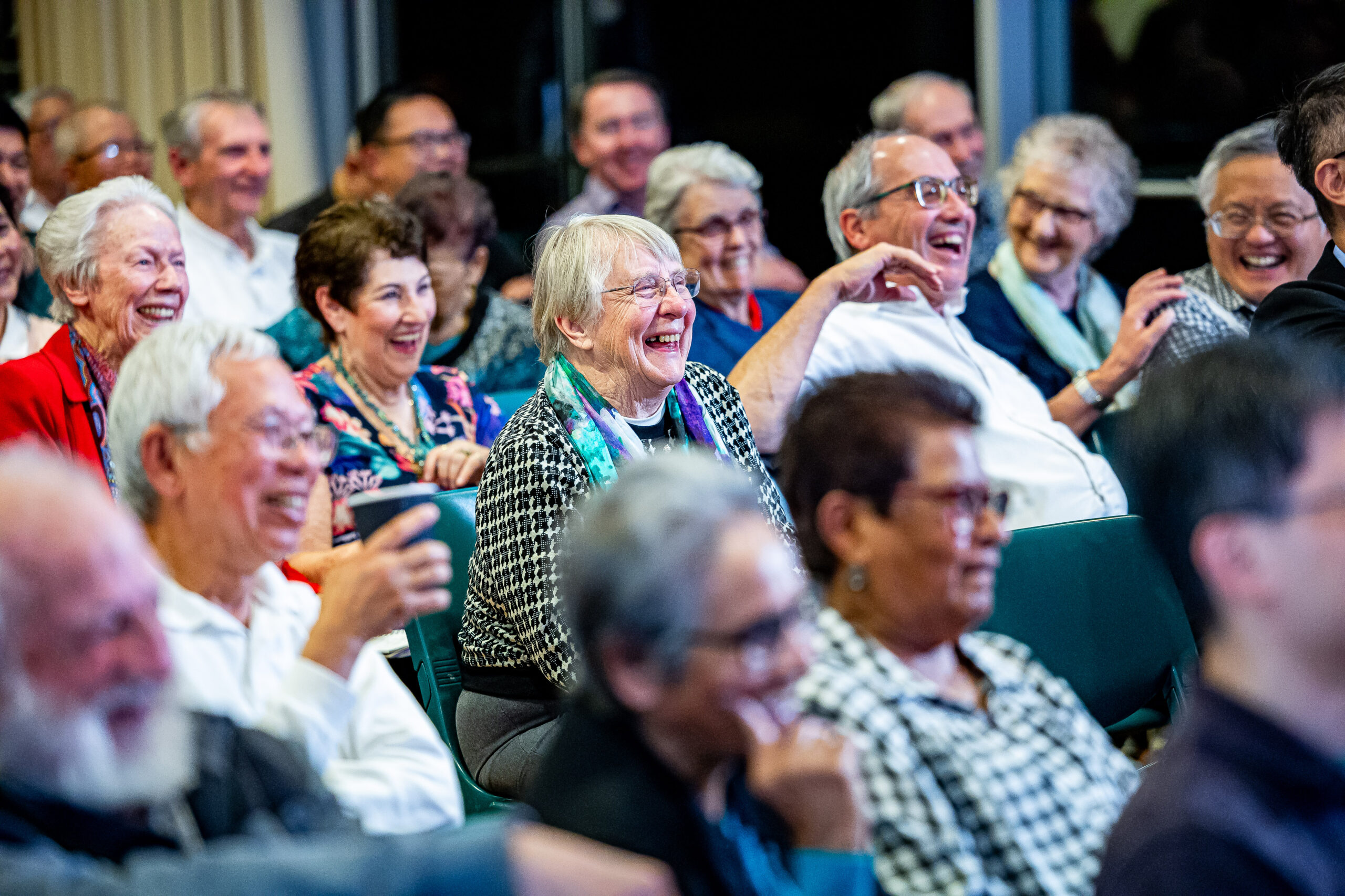 Laughter fills the room as the audience enjoys Cardinal Chow’s humour. Image: Alphonsus Fok/Diocese of Parramatta.