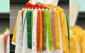 A display of ribbons sharing memories of hope, a workshop activity. Image: supplied.