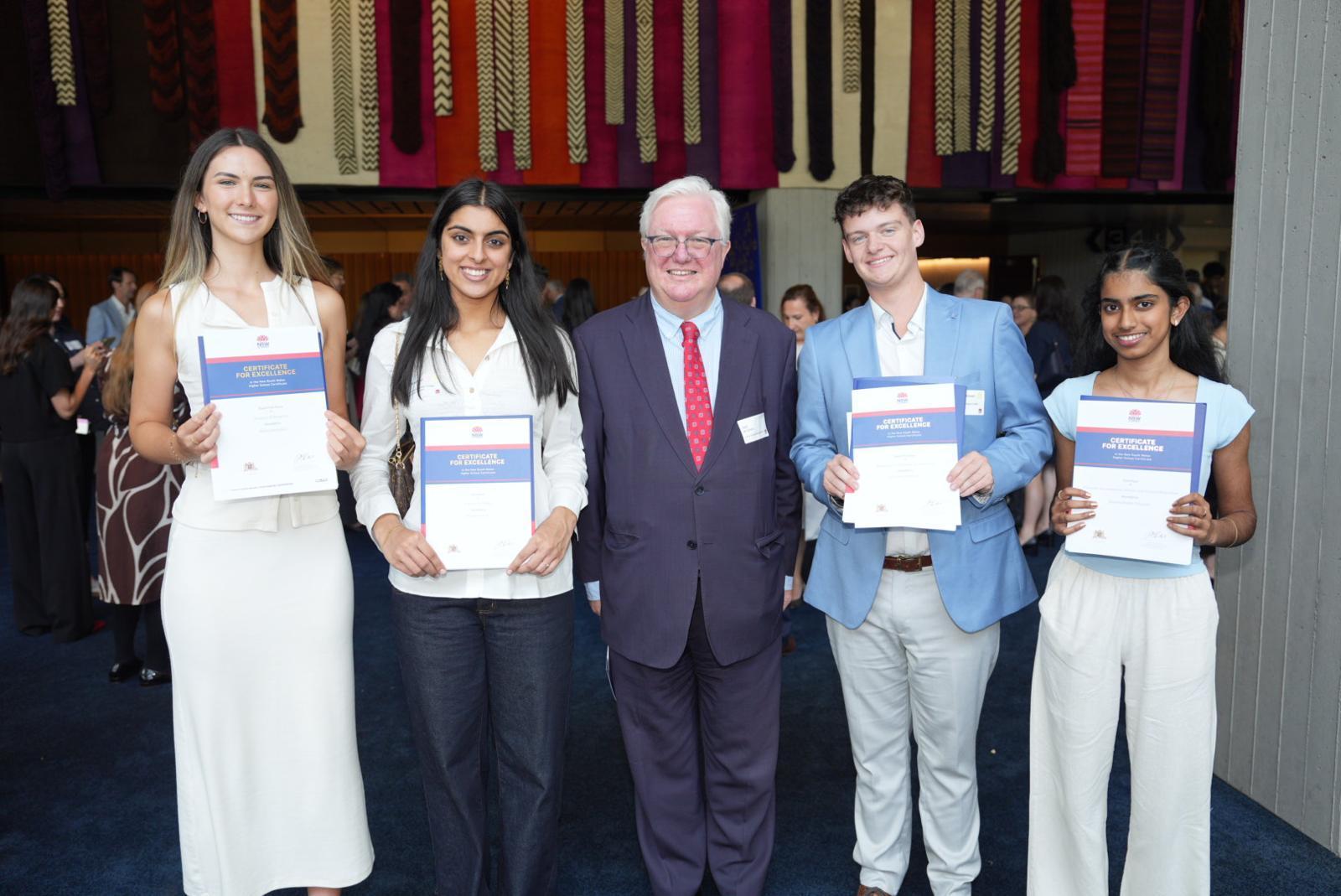 Chief Executive Officer Jack de Groot with CSPD’s four First in Course students. Image: supplied/CSPD.