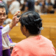 Bishop Vincent distributes ashes to parishioners on Ash Wednesday at St Patrick’s Cathedral, Parramatta. Image: Alphonsus Fok/Diocese of Parramatta.